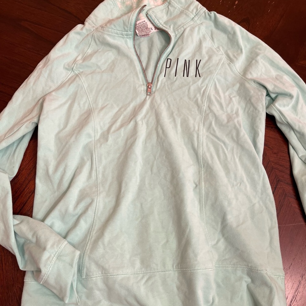 PINK, quarter zip, size M, never worn, wrinkles can be washed out